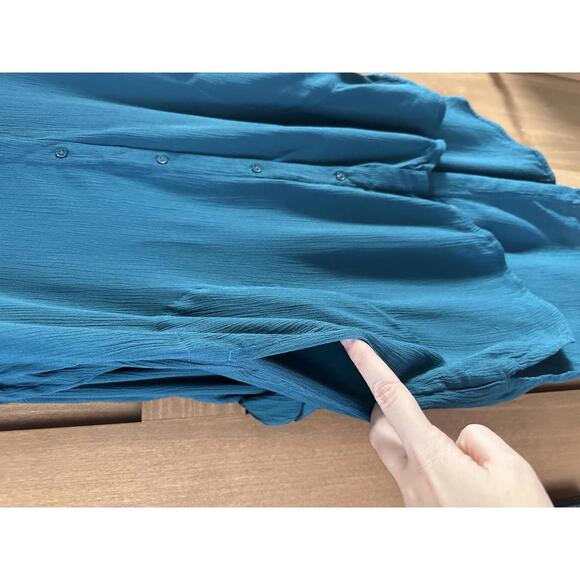 PrAna Scheena Button Down Tunic Top Teal Blue Women’s size Medium - Picture 5 of 11